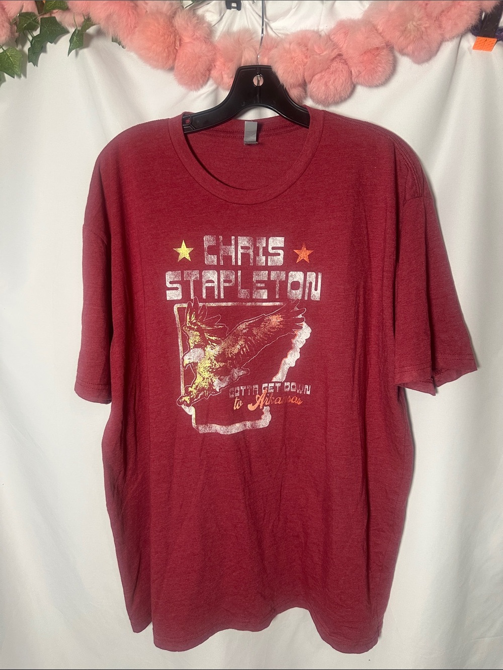 Next Level Apparel Maroon Chris Stapleton Graphic Tee